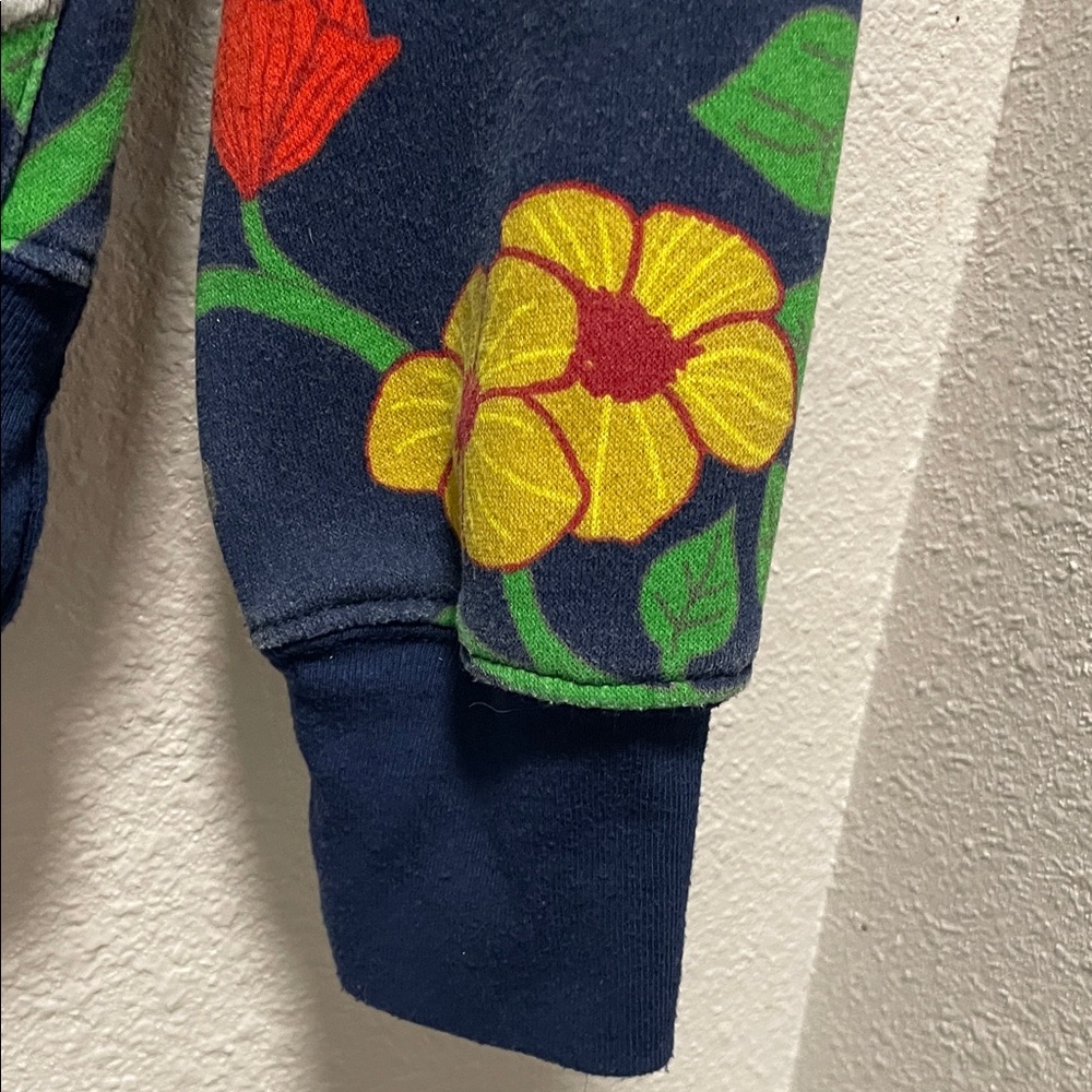 Roberto Lugo Blue Hoodie with Floral Design - Unisex - Picture 8 of 8
